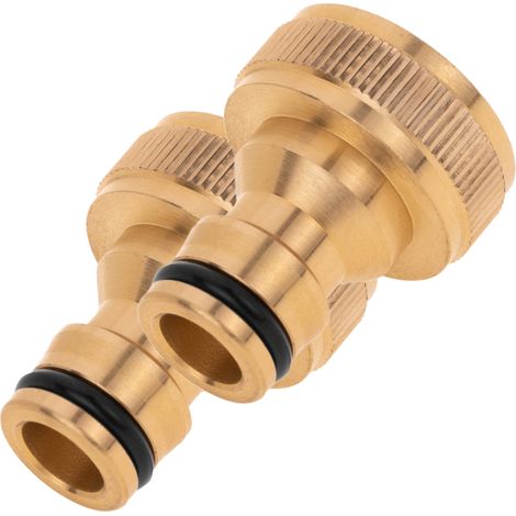PrimeMatik - Lot de 2 adaptateurs de robinet avec filetage femelle 3/4" en laiton (1/5)