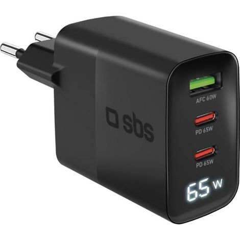 SBS TETRGANLCD1USB2C65K chargeur d'appareils mobiles Universel Noir Secteur Charge rapide Intérieure (1/2)