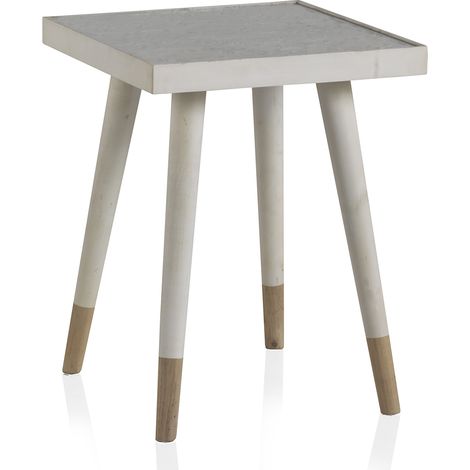 Weißer Beistelltisch aus Holz (1/2)