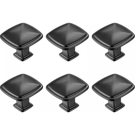 Lot de 10 poignées de placard de cuisine noires, poignées de porte, tiroirs, boutons de meubles de cuisine – 30 mm (1/5)