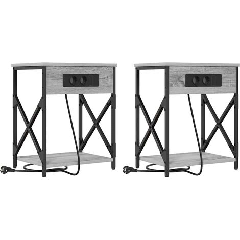 Maison Exclusive - Armadio da Notte 2 pcs Grigio Sonoma 41 x 31 x 51 cm (1/5)