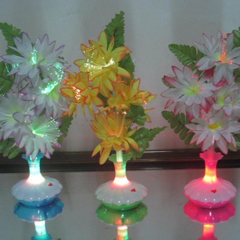 Lampes Fleurs Fibre Optique Colorées Changeantes Automatique Décoration Maison Cadeau Lumineux Bouquet Floral Scintillant Éclairage Ambiance (1/3)