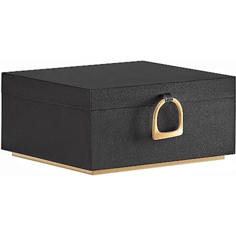 Boîte à bijoux à deux niveaux avec poignée, plateau amovible, effet flottant