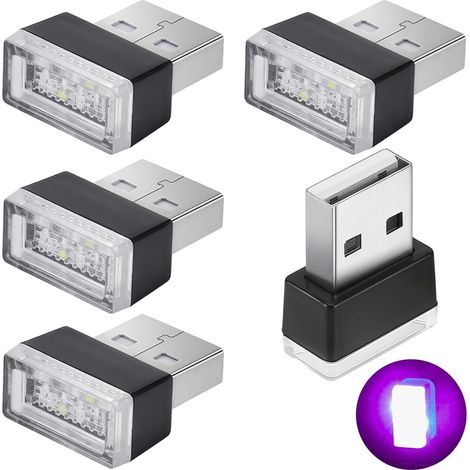CTRICALVER USB Car Atmosphere Lights, Set of 5 Mini USB LED Lights, Wireless Ambient Lighting for Laptops - Pink (1/5)