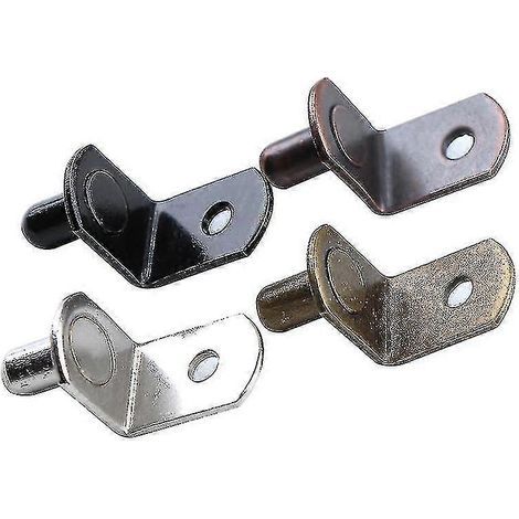 Lot de 20 supports d'étagère de 6 mm, chevilles de support métalliques, taquets pour étagères de placard de cuisine, argentés (1/3)