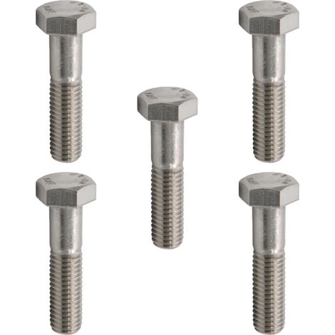 5x vis hexagonale UNC partiellement filetée DIN 931 classe 8.8 acier zingué, 3/8x2 (1/2)