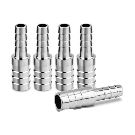 QORVA-Adaptateur de tuyau réducteur en acier inoxydable 304 de 14 mm à 12 mm, 5 pièces, connecteur de tuyau réducteur, connecteur de refroidisseur intermédiaire pour eau et air