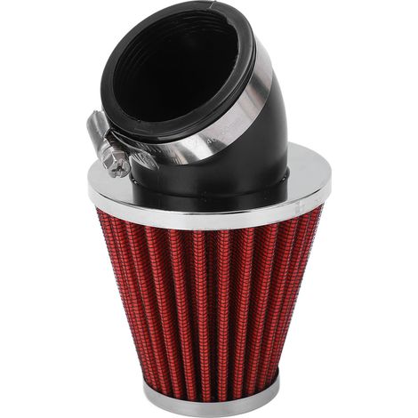 Filtre à air conique coudé à 45° pour moteur, diamètre intérieur de 48 mm, pour moto, quad, pit bike et mini-moto (rouge). (1/5)