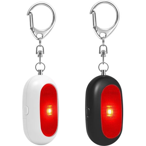 Alarme personnelle, alarme de poche 125 dB avec voyant LED clignotant, porte-clés anti-attaque, 2 pièces (1/5)