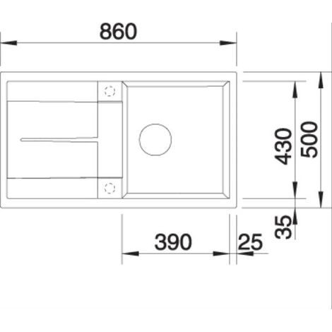 Eingebaute spüle 50cm manuelles anthrazit mit siphon - Blanco - 513221