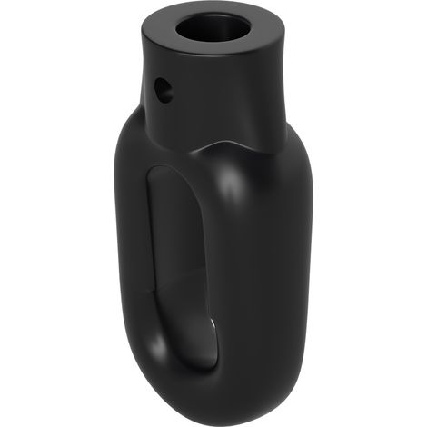 BAUHELD Markisenöse Oval 12 mm Ral 9005 für Fleischerhaken