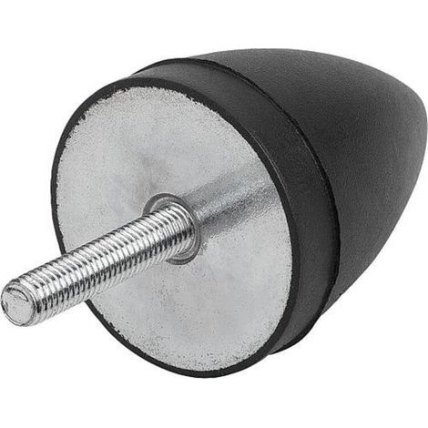 KIPP Gummipuffer parabelförmig Außengewinde M08 x 38 D=50 H=67 Stahl Elastomer (1/2)