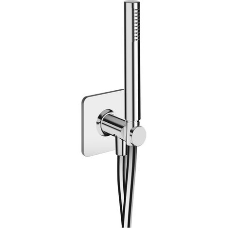 Ensemble applique prise d'eau douchette flexible ronde Chromé - CRISTINA ONDYNA FA47551