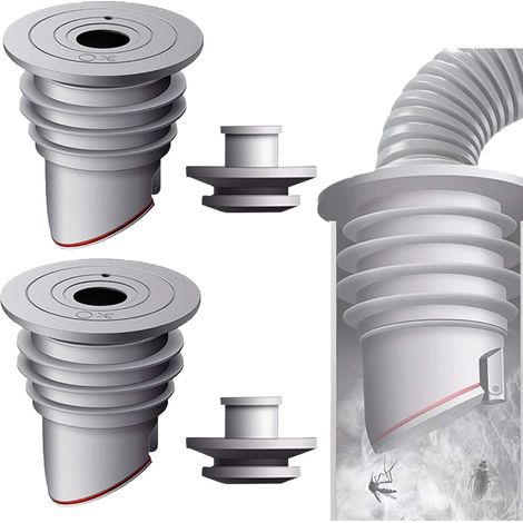 Guarnizioni per tubi flessibili per lavatrice, 2 pezzi di coperture antiodore grigie da 60-65 mm per lavatrici, guarnizioni per tubi flessibili di scarico deodoranti, deodorante per lavatrici da cucin