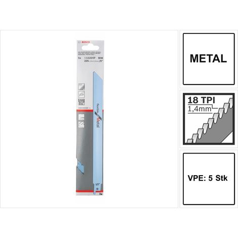 Bosch 5 Säbelsägeblätter S 1122 EF - 2608656020