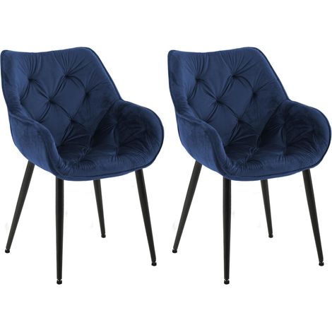 Set di 2 sedie Tanna in velluto blu scuro