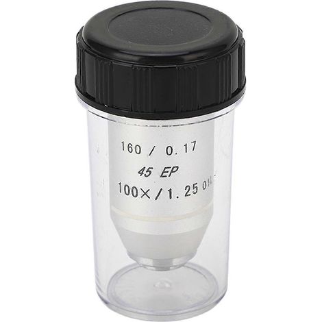 Achromatisches Mikroskopobjektiv 100x, Standard-RMS-Gewinde, Federschutz, biologisches Mikroskopobjektiv