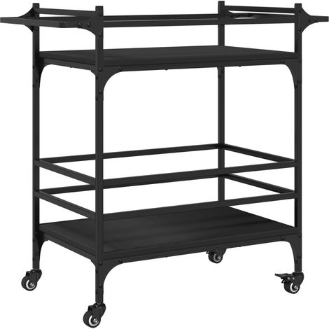 Maison Exclusive - Chariot de cuisine noir 82x40x78,5 cm bois d'ingénierie