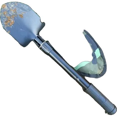 Pala da campeggio pieghevole, in acciaio legato, lunghezza totale 41,5 cm, lunghezza da chiusa 16 cm, strumento versatile, design leggero. (1/5)