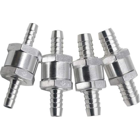 RGE 4 Pièces Clapet Anti-Retour Carburant, Clapet Anti-Retour En Aluminium, Clapet Anti-Retour Carburant Unidirectionnel Pour Carburateur Et Côté Basse Pression Des Systèmes De Carburant (4 Taille) (1/5)