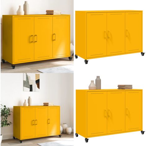 Sideboard Senfgelb 100,5x39x72 cm Stahl - Stahl - Senfgelb (1/5)