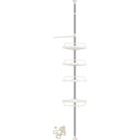 Estante de baño Estante de ducha Estante de esquina Estante de baño de acero inoxidable con 4 cestas (Estante de plástico) (1/5)