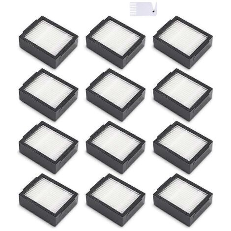 LAN 12 filtres HEPA de rechange pour iRobot Roomba E5 E5154 E6 I7 I7+ I7156 I1 I3 I4 I8 (non compatible avec le Combo J7+), filtre HEPA (1/5)