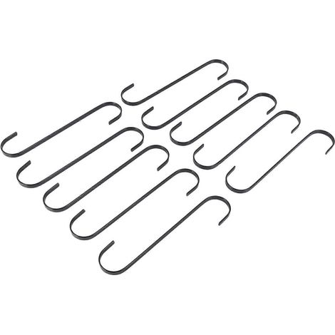 Lot de 10 crochets en S extra-larges de 25 cm de long, adaptés pour suspendre plantes, paniers, branches, armoires, jardins, pergolas et pour une utilisation intérieure/extérieure. (1/5)