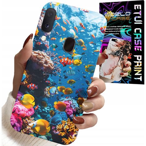 Custodia per Samsung Galaxy A20E - barriera corallina, pesci colorati, mondo sottomarino dei pesci (1/5)