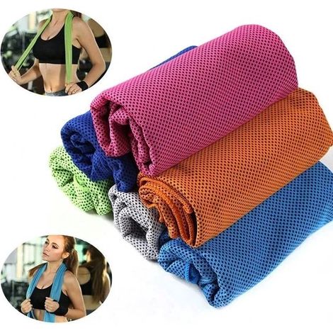 Serviettes de sport - 30 x 100 cm - pour les sports en plein air, salle de sport, course à pied et jogging - Lot de 6 serviettes rafraîchissantes (1/5)