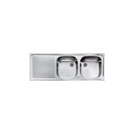Lavello AURORA 116X42 2 vasche destre + gocciolatoio ACCIAIO INOX (1/5)