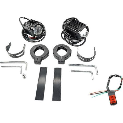 Phare LED de larga duración portátil para moto con feux de route et de crisement, doble fascia blanca y amarilla, estroboscopio (1/5)