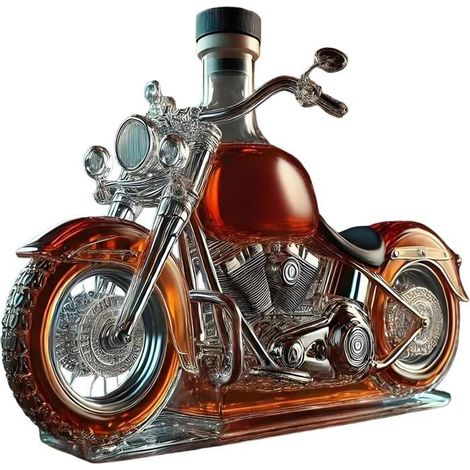 KLVGTIFS PUCarafe À Whisky Moto, Bouteille De Whisky Moto En Verre,Carafe À Whiskys Vintage Motos, 2025 Distributeur De Whiskys Motos