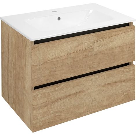 Meuble sous-vasque EZARA 69,8x52x46cm, chêne alabama (1/4)