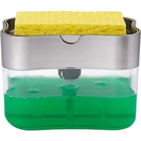 Ensemble de distributeur de savon liquide, pompe d'organisateur d'évier, distributeur de détergent porte-ustensiles de cuisine (1/4)