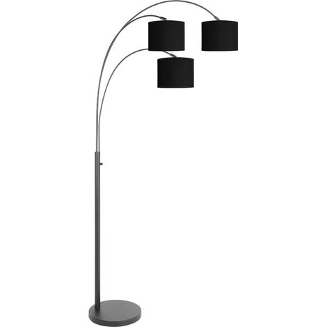 Steinhauer - lampada da terra - Sparkled Light - nero - lino (1/2)