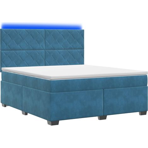 Maison Exclusive - Letto box spring con materasso Blu 180 x 200 cm Velluto (1/5)