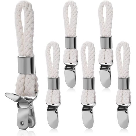 6er-Pack Handtuchclips, Handtuchclips aus Baumwollseil (weiß),Es ist die ideale Wahl für Sie.