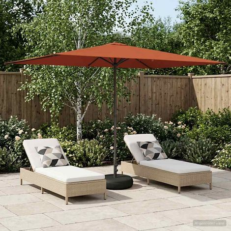 Paraguas de Jardín con Base 200 x 300 cm Poliéster Rectangular
