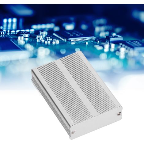 Gehäuse aus sandgestrahltem, silberfarbenem Aluminium mit den Maßen 24 x 69 x 100 mm, integriertes Aluminiumgehäuse, Aluminium-Verkabelungsgehäuse, Aluminium-Überspannungsschutzgehäuse, Aluminium-Netz (1/5)