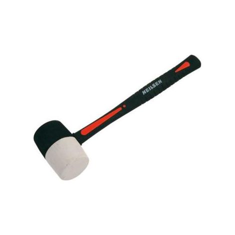 Rubber Mallet 16oz White No Mark & Black Hammer Fibreglass Camping Paving CT3553
