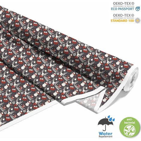 TESSUTI DECORATIVI PER ESTERNI OXFORD - Motivo Inverno Natale Slitta Pupazzi di neve I DX146 (1/5)