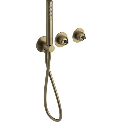 ULTRAMIX corps de mitigeur douche/bain à encastrer avec douchette à main, 2 sorties, or mat (1/2)