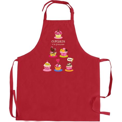 Tablier de cuisine recyclé sans poche avec motif cupcake de dimensions 72 x 90 cm - PANGIVO