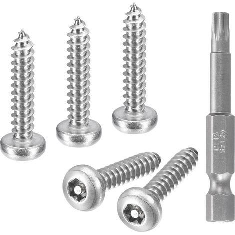 30Pcs 10 X 1" Vis de Sécurité Torx Vis Anti-Vol avec Embout T25 (1/5)