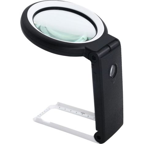 Loupe Portative, Lumière LED 30X, Conception Pliable, Parfaite pour Lire des Journaux et des Livres pour Les Personnes âgées et Les Malvoyants (Black) (1/4)