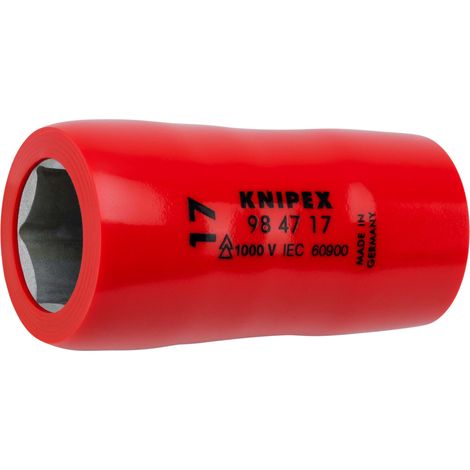 KNIPEX 98 47 17 Vaso hexagonal para tornillos de cabeza hexagonal con cuadradillo 1/2" 55 mm