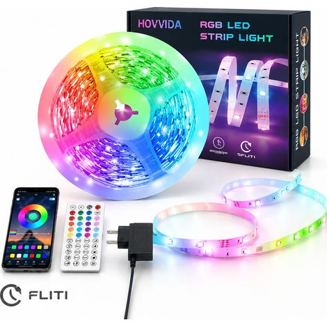 Ruban LED 5m RGB 150 Diodes, Contrôle APP et Télécommande, Synchronisation Musicale, Minuterie, pour Décoration Intérieure (1/5)