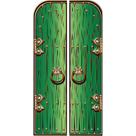 Figurine en carton backdrop Double porte magique Verte Hauteur 191 cm (1/5)
