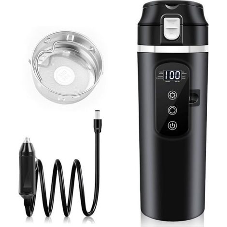 Bouilloire Électrique - 500 Ml - Acier Inoxydable 304 - Tension Automatique 12 V 24 V - Pour Voiture (1/5)